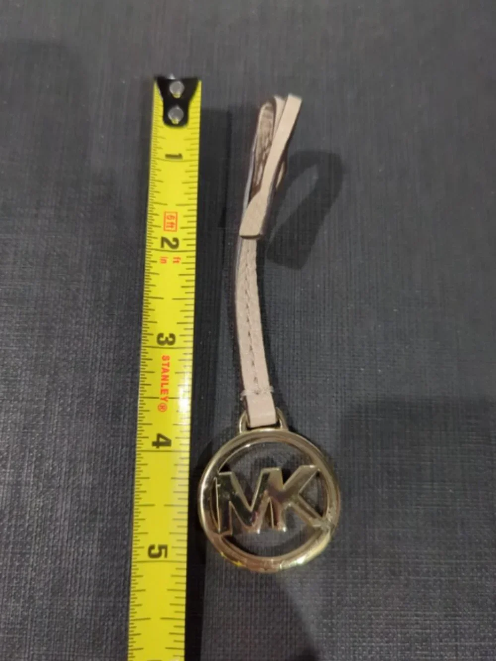 Michael Kors Bag Charm with Leather Strap Gold